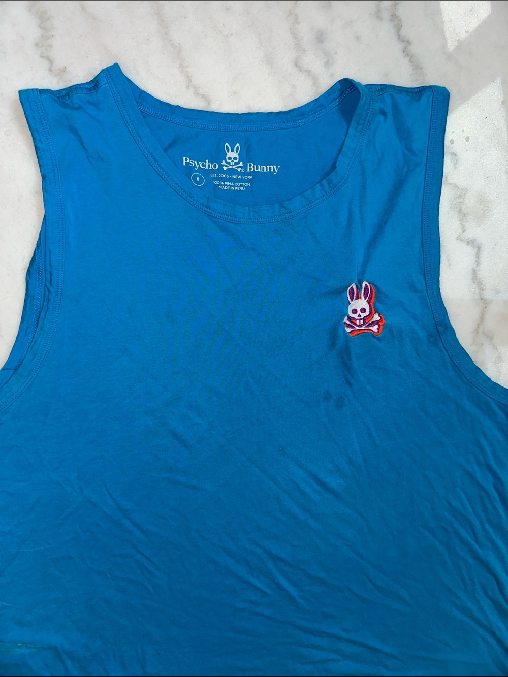 Psycho Bunny Bright Blue Sleeveless Logo Tank